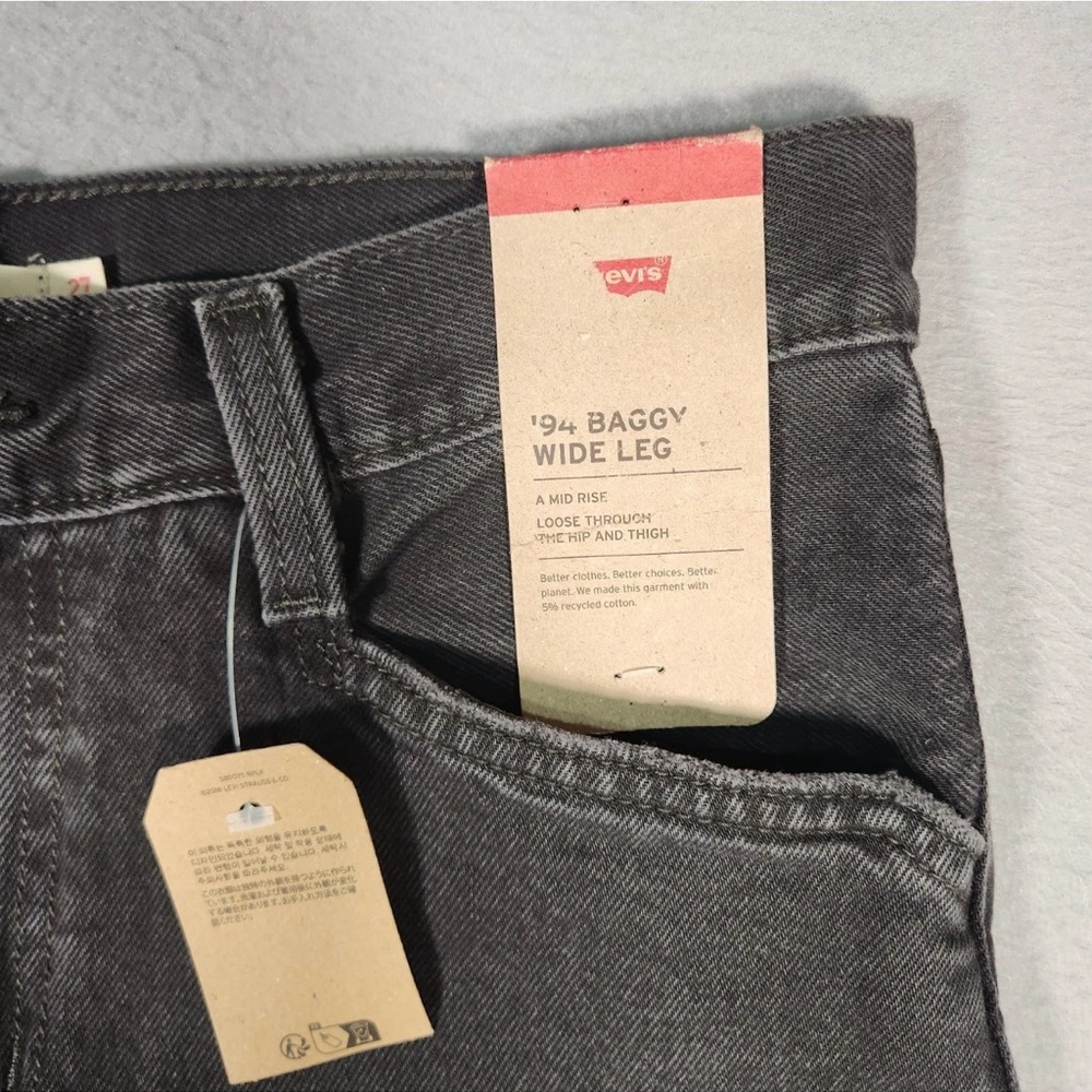Levi's Women's Wide Leg Jeans - Charcoal Black - Picture 3 of 7